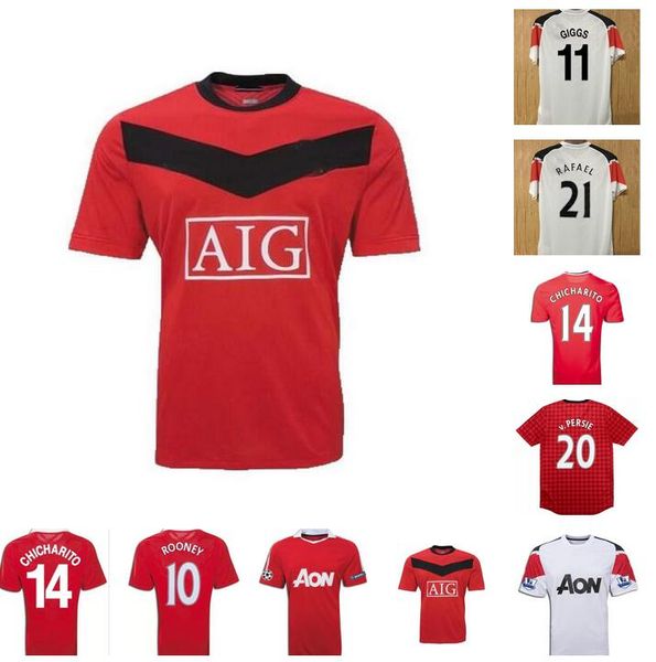

2009 2010 2011 2012 2013 berbatov rooney pogba giggs retro soccer jerseys 09 10 11 12 13 home away owen scholes chicharito vintage classic f, Black;yellow