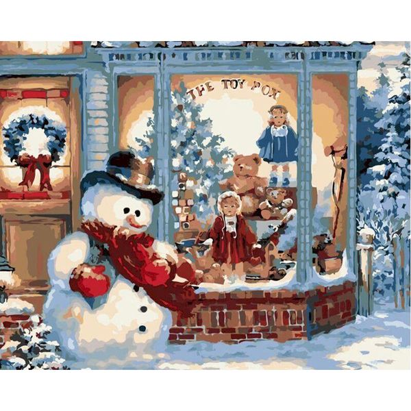 

paintings gatyztory santa snowman diy painting by numbers cartoon handpainted oil canvas colouring christmas gift