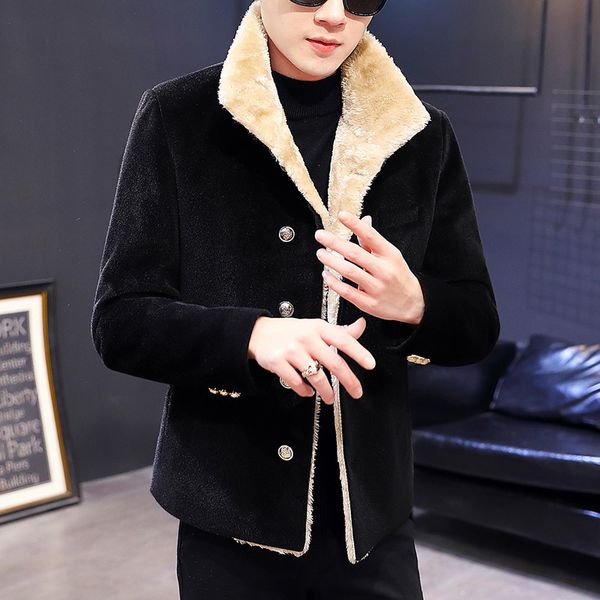 

2021 men's winter wool jackets casual fine fitting jacket foot warmer male chaquette 956z, Black;brown
