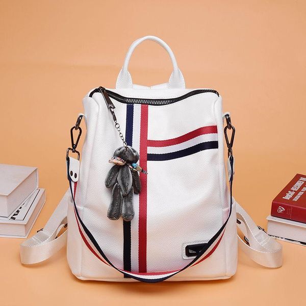 

backpack leather women's japan south korea leisure travel bag college wind trend