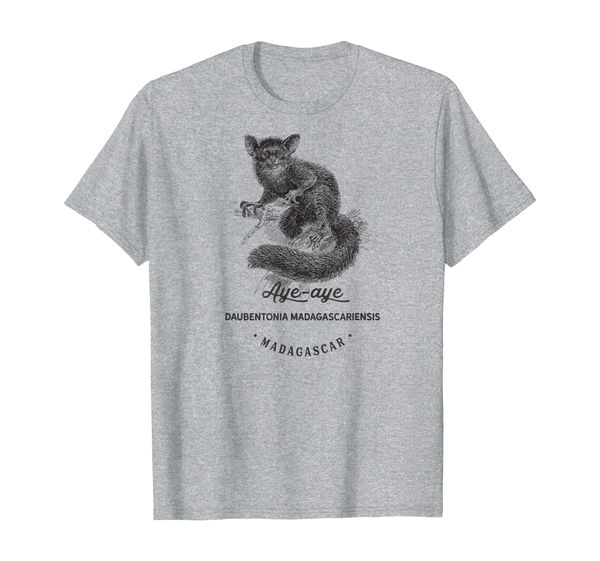 

aye-aye lemur cute vintage animal print wildlife birthday t-shirt, White;black