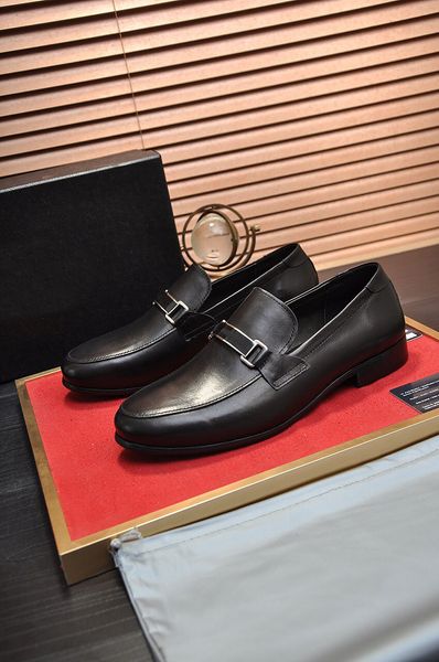 

men's party wedding dress shoes business slip on loafers brand genuine leather designer oxfords shoes size 38-45, Black