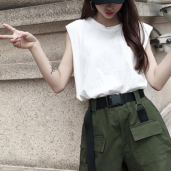 

2021 summer womens casual shorts fashion ladies big pocket overalls casual shorts with belt shorts a3, White;black
