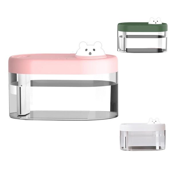 

humidifiers portable cute bear desksilent atomizer double spray air humidifier with night lights for office home decor