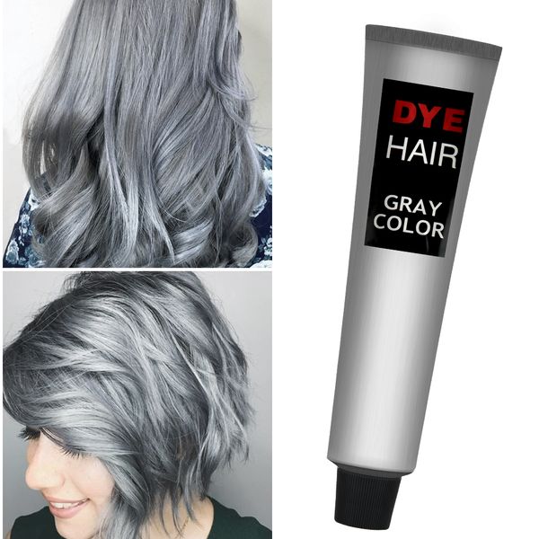 

gray hair dye cream punk style nature permanent light grey silver hair coloring cream cosmetic beauty hair styling tools