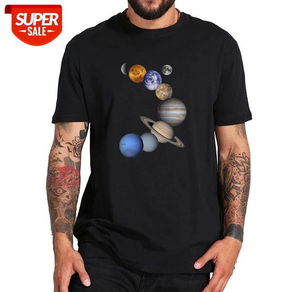 

Solar System T Shirt Space Planet Tshirt EU Size 100% Cotton Soft High Quality Crew Neck Breathable Tee Tops #vI14, White;black
