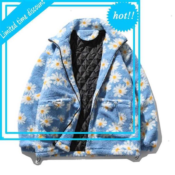 

cotton padded thick parkas jackets streetwear hip hop print fleece warm full zip coats fashion outwear, Black;brown