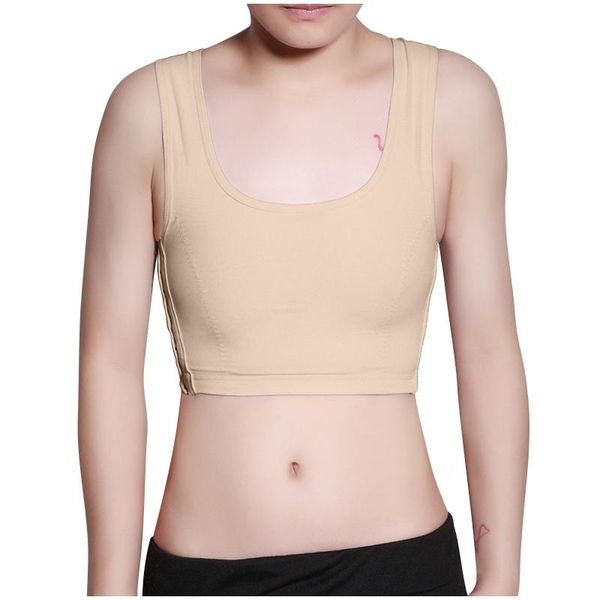 

women's shapers women breast binder buckle short chest casual tran breathable vest rope, Black;white