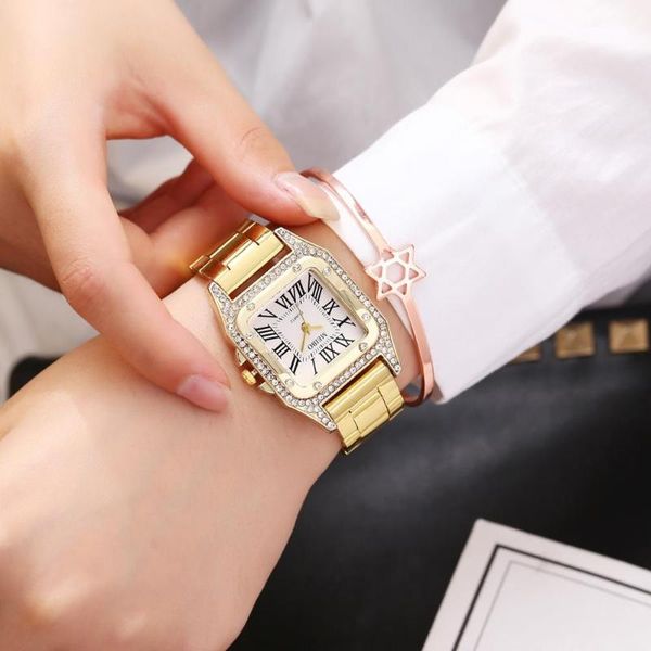 

wristwatches meibo brand women bracelet watch sleek minimalist square dial stainless steel ladies quartz dress clock dropshiping q, Slivery;brown