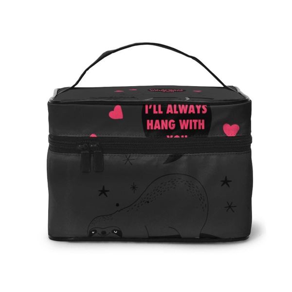 

women cosmetic bag makeup case hang with you sloth make up storage pouch toiletry beauty wash bag