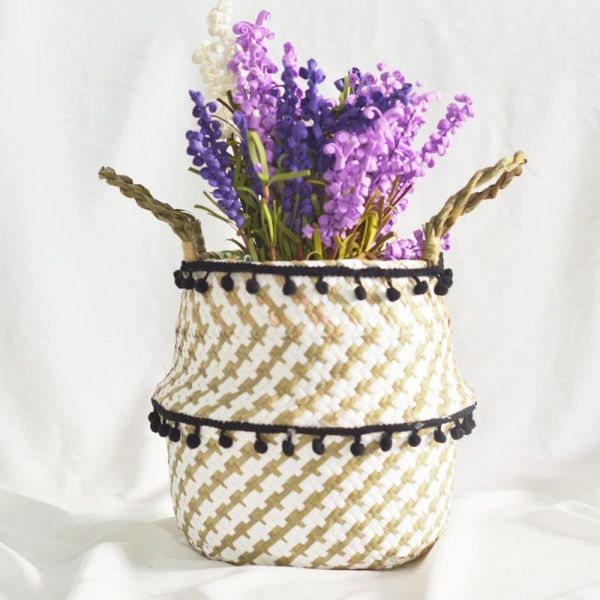

storage baskets practical and simple basket seaweed weave flower flowerpot folding toy dirty clothes