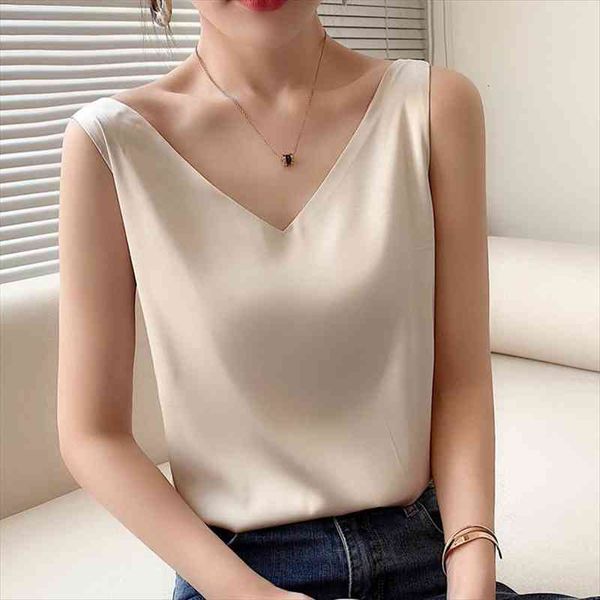 

ice silk camisole womens v-neck vest white satin mulberry silk camisole women crop satin crop