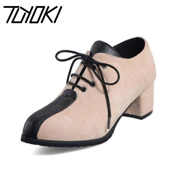 

dress shoes tuyoki small plus size 28-52 women pumps round thick heels patchwork daily office fashion footwear, Black