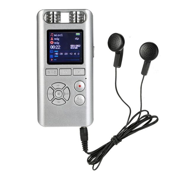 

digital voice recorder mp3 player dictaphone 8gb with screen dual microphone speaker line-in password protection