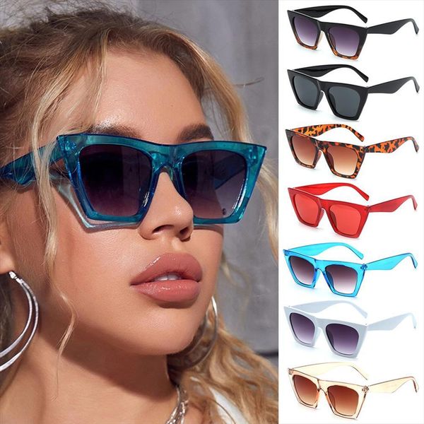 

1pc vintage square cat eye sunglasses anti reflective uv400 trendy oversized pc frame sun glasses polycarbonate eyewear summer, White;black
