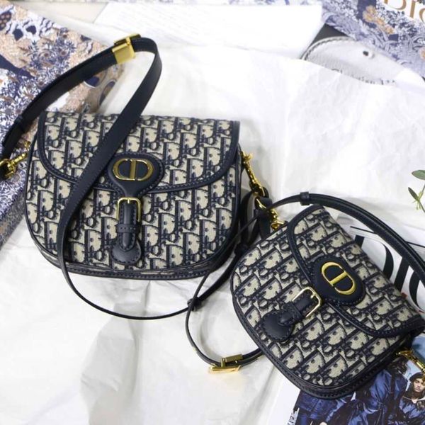 

dio / di bobby blue twill jacquard canvas bobbi shoulder bag zly