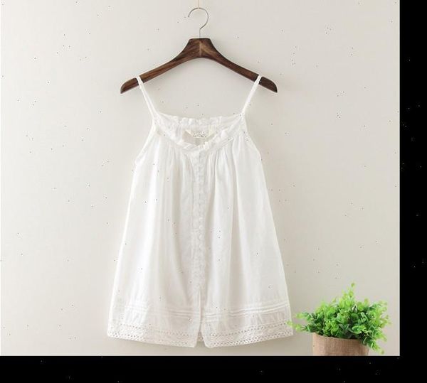 

fashion tank fresh art style white sun hollow out lace hem nice soft cotton lady homies women clothing