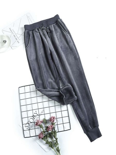 

fashion pants women's velour casual in loose legged sports autumn and winter luxury, Black;white