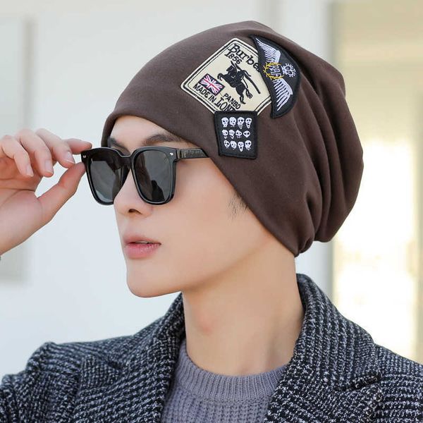 

hat female autumn and winter pullover hat men's label windproof warm baotou korean versatile couple, Blue;gray