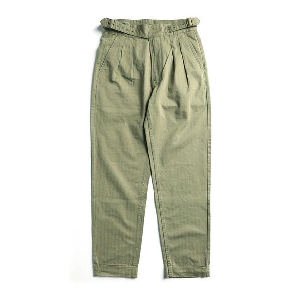 

men's pants style british vintage gurkha pleated men smart casual trousers, Black