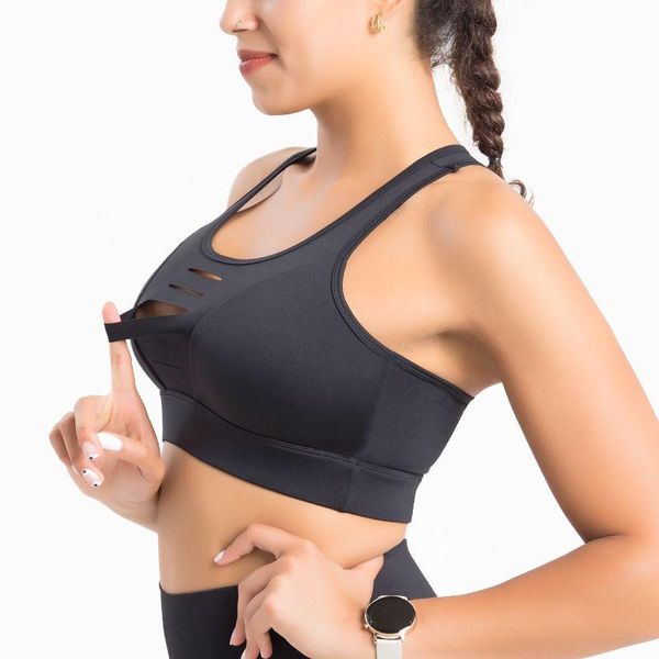 

yoga outfit ripped sports bra women fitness running vest quick-drying underwear exercise training -proof