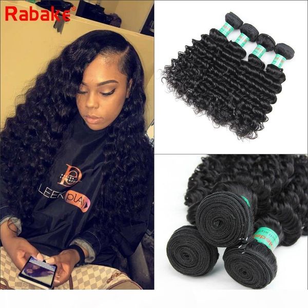 

peruvian deep wave virgin hair weave bundles deals rabake deep wave peruvian unprocessed human hair extensions sew in weave bundles, Black