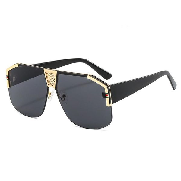 

sunglasses 2021 metal frame fashion big black glasses personality european and american, White;black