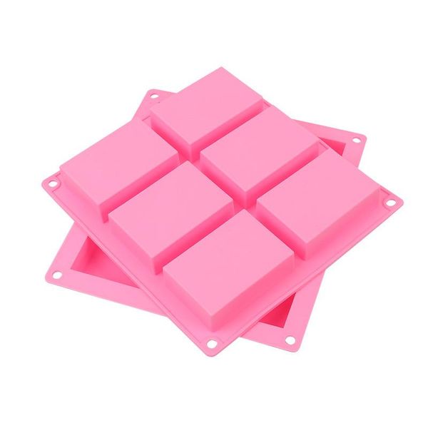 

craft tools 6 cavity plain basic rectangle silicone soap mould bake mold tray for homemade diy decor 3d