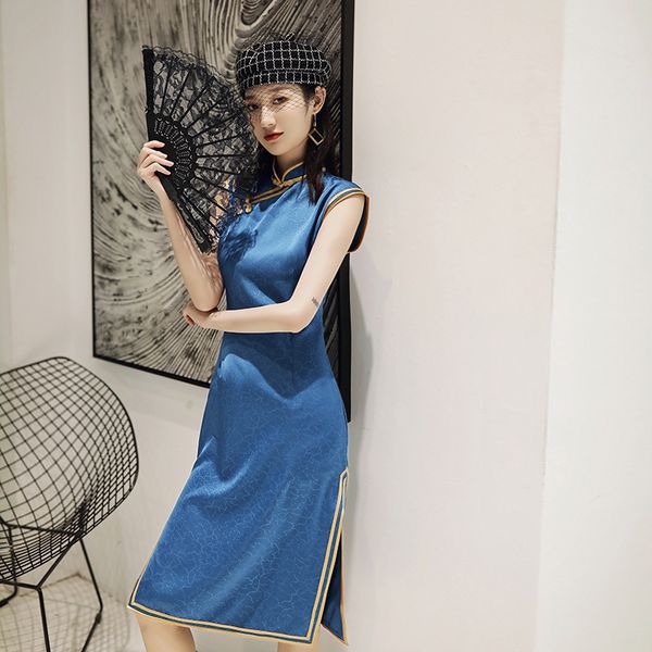 

2021 chinese traditional dress cheongsam shanghai qi pao tang suit vintage oriental dress modern chinese dress qipao 10292, Red