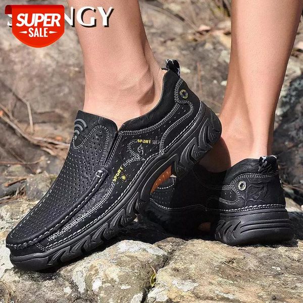 

men casual shoes hollow breathable outdoor business shoes men large size wearresistant sneakers for comfortable men's #vq2l