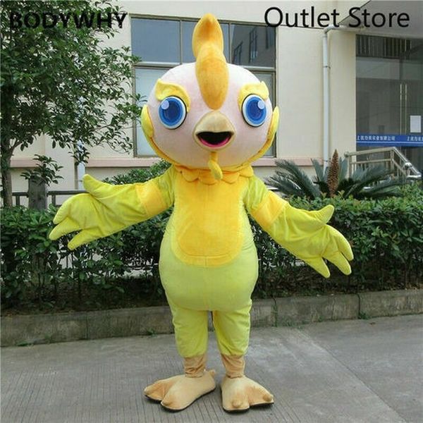 Costumi della mascotte Costume della mascotte dell'uccello Simpatico cartone animato Vestito operato da pollo Vestito da festa Abiti pelosi Fursuit Carnevale Halloween Abiti pubblicitari di Natale