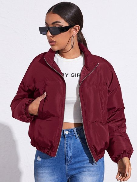 

zip up puffer jacket c4ip#, Black