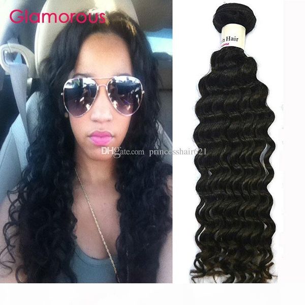 

glamorous hair weave human hair 1 piece natural color virgin brazilian malaysian peruvian indian curly hair extensions for black women