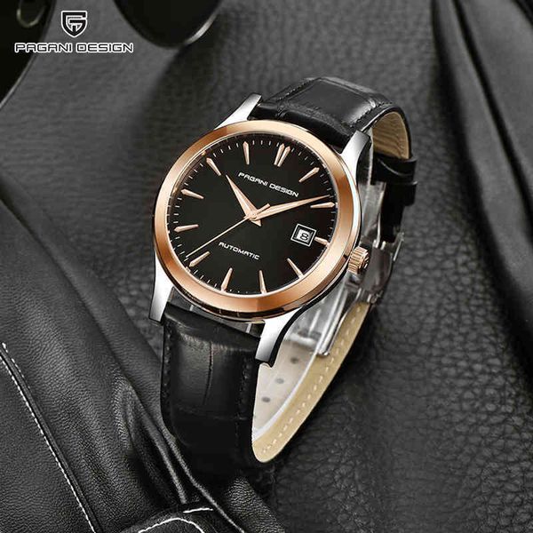 

men luxury mechanical pagani design watches automatic waterproof wristwatch new brand company relogio masculino, Slivery;brown