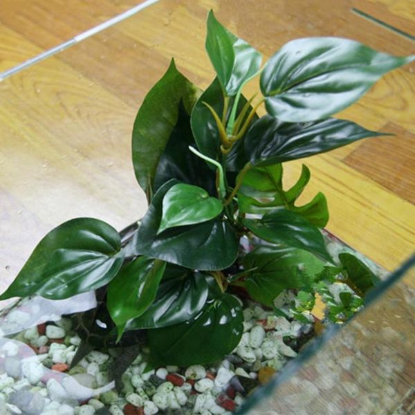 

vewturley decorations simulation leaf aquatic plant green aquarium accessories tortoise lizard fish tank decoration underwater landscape