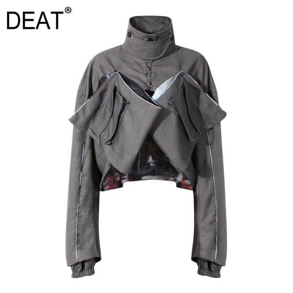 

women's jackets deat 2021 spring and autumn fashion women clothes turn-down collar full sleeves pocket spliced short waist jacket wp006, Black;brown