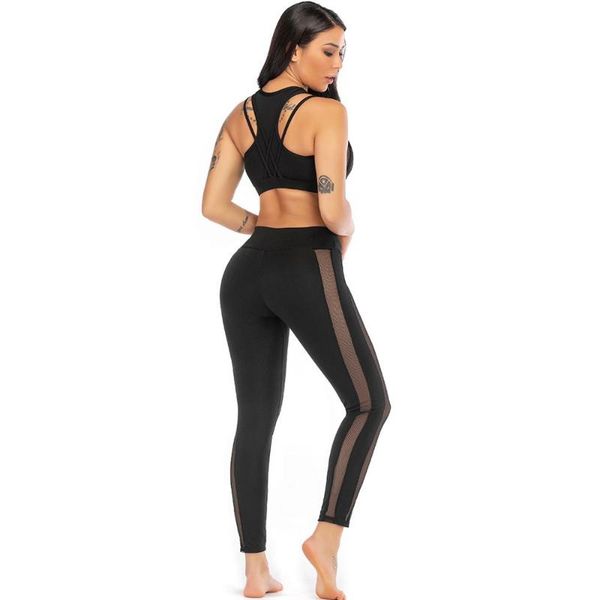 

yoga outfit 2 piece set for women fitness gym clothing sportswear mesh workout sport tracksuit running suits push up