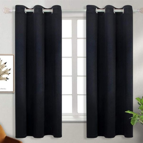 

curtain & drapes high precision pure black navy blue insulation shading