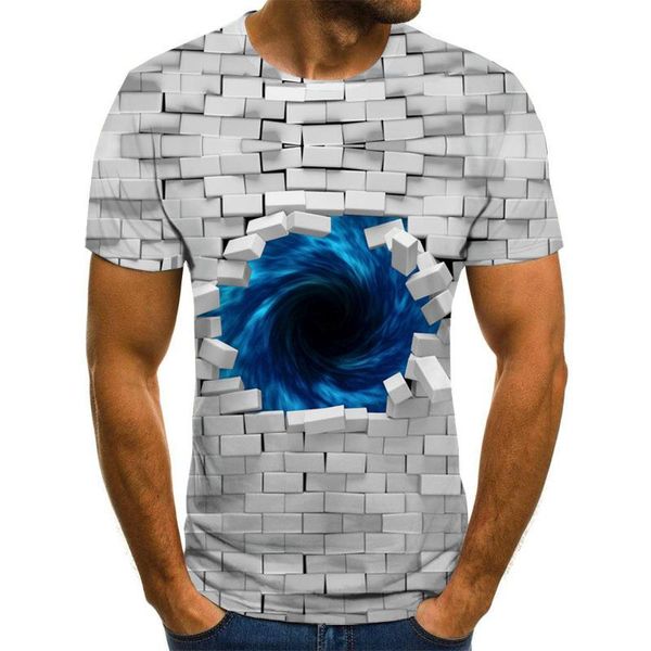 

men's t-shirts 2021 white turtleneck short sleeve loose summer skull couple casual collarless 3d printed t-shirt, White;black