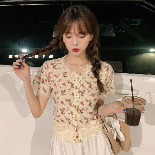 

women's blouses & shirts retro lazy lace floral shirt, White