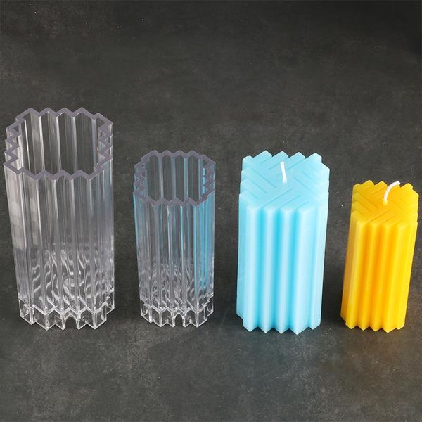 

craft tools diy square weave pattern candle mold two size striped increative moulds moule bougie candel making mould factory lz62