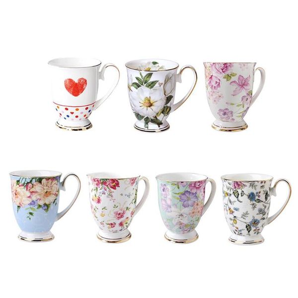 

mugs fashionable simple ceramic milk mug classical retro breakfast water coffee cup vintage pattern anti-scalding insulation