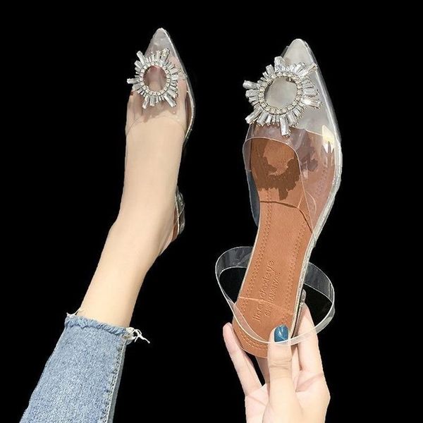 

sandals summer style high heels womens open toe shoes transparent peep woman three mold, Black