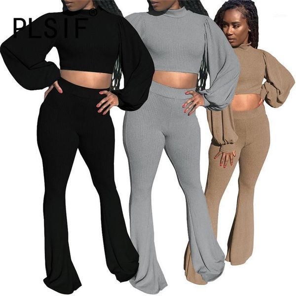 

women's tracksuits o neck pant suit long sleeve 2 pieces crop and female, Gray