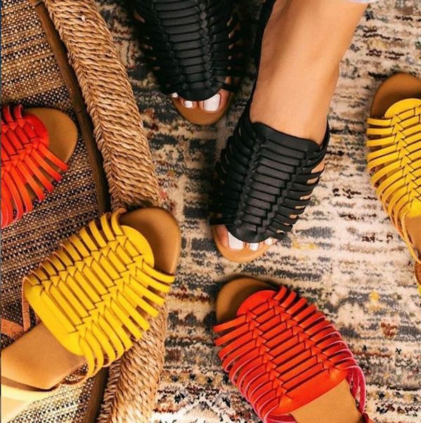 

women big size roman woven hollow flat sandals slip shoes beach flat bottom summer ladies casual vacation sandals shoes, Black
