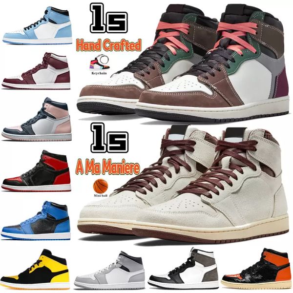 

high 1 boots 1s mens basketball shoes hand crafted patent bred dark marina university blue a ma maniere pink quartz dark mocha twist men wom