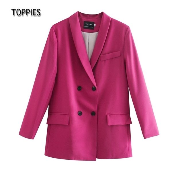 

ies spring womens blazer suit double breasted jacket coat solid color office ladies formal suit 211101, White;black