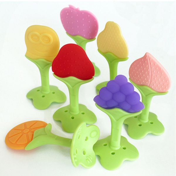 

baby teething toys bpa soft silicone baby fruit teethers toys baby training massaging textured teether molar teeth soother
