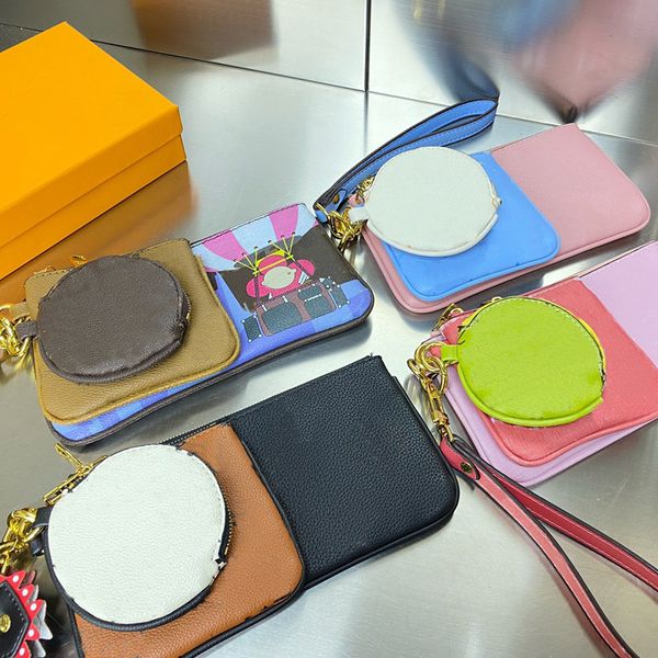 

clutch bag handbag women purse fashion classic letter print patchwork color three piece set wallet bags