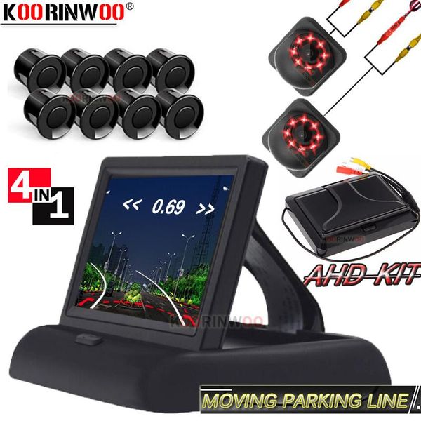 

car rear view cameras& parking sensors koorinwoo ccd reverse camera front park sensor 8 with monitor screen back mirror of